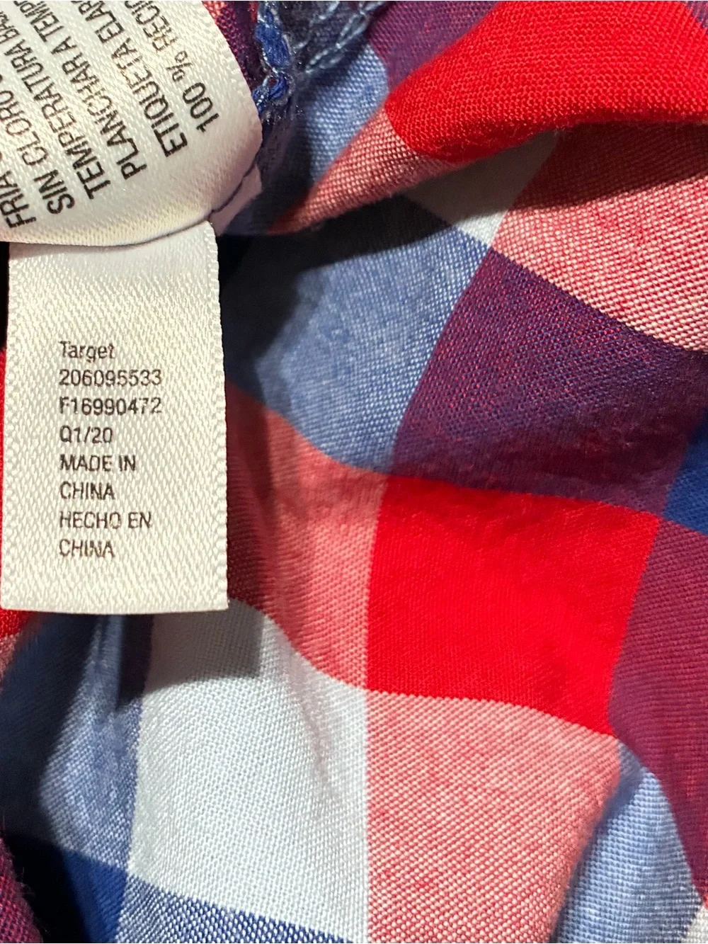 Cat &Jack Baby One Piece Summer Romper Gingham Print Red White And Blue Size NB